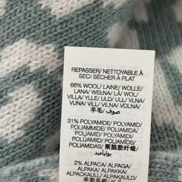 Sweaty Betty Leopard Print Blue Green Winter Scarf Wool Alpaca‎ Cozy Layer New - Picture 9 of 9